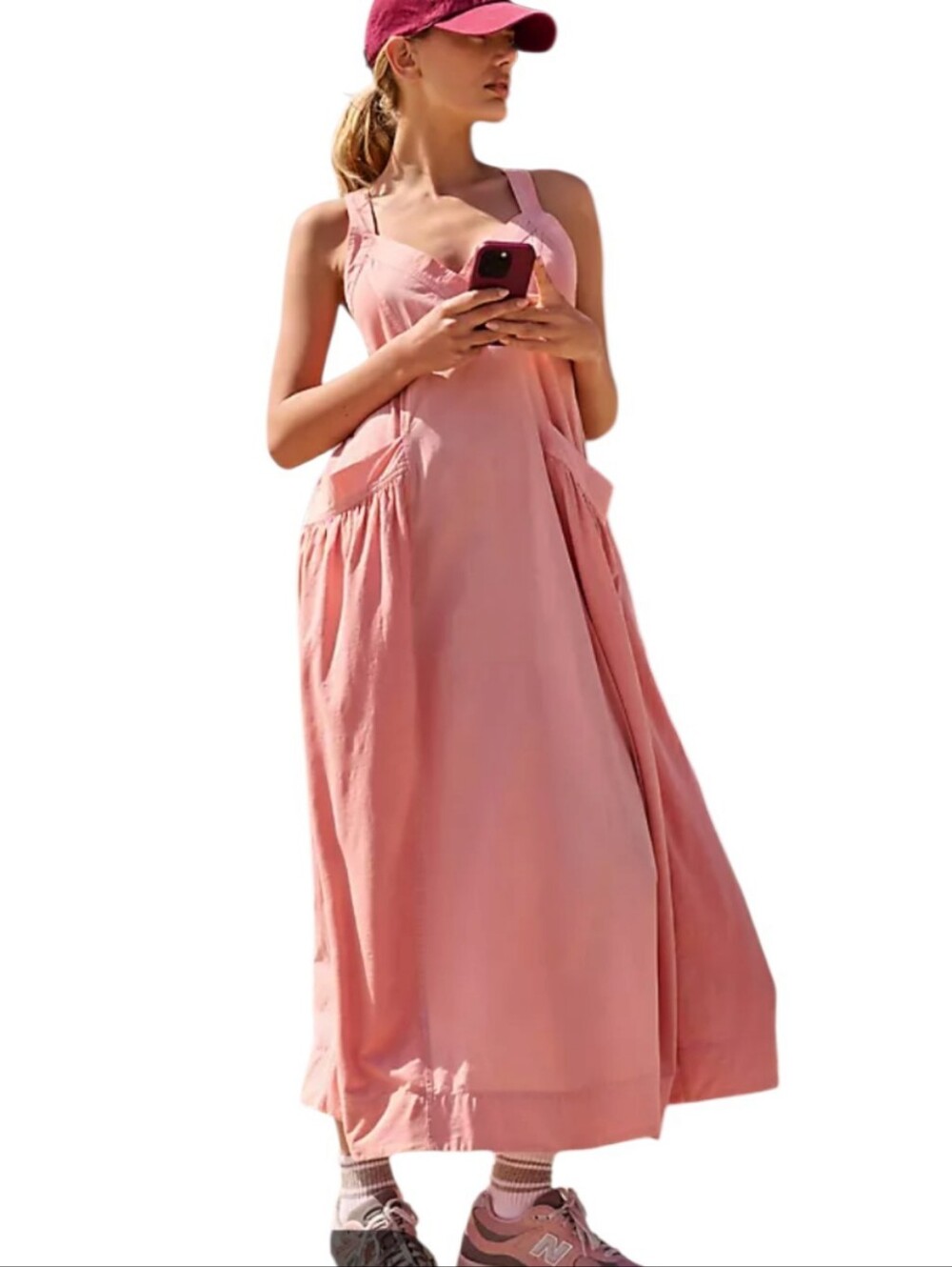 Daily Practice Anthro Island Dusty Pink Maxi Dress with Pockets Size S
